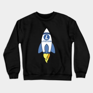 Litecoin To The Moon Rocket Crewneck Sweatshirt